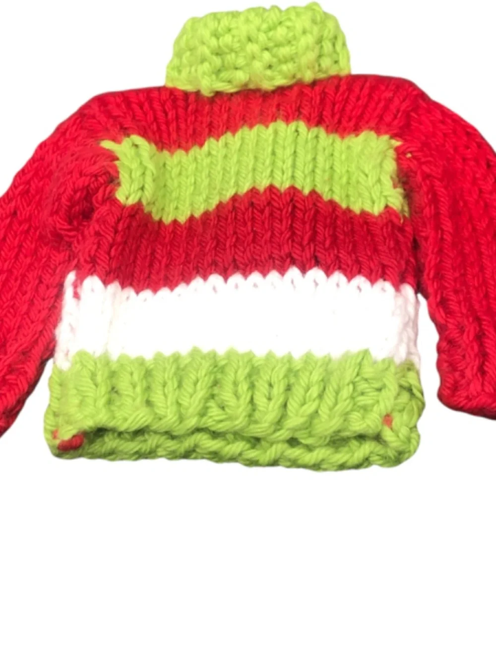 Hand Knit Mini Christmas Striped Sweater Ornament | Holiday Decor, Gift Topper